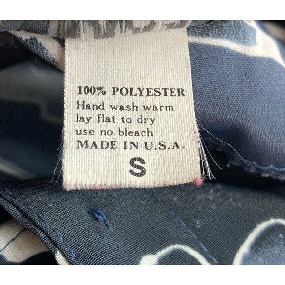 Vintage Button Up Long Sleeve Blue Black Blouse Jacket Womens Small Bora Bora - Picture 12 of 12